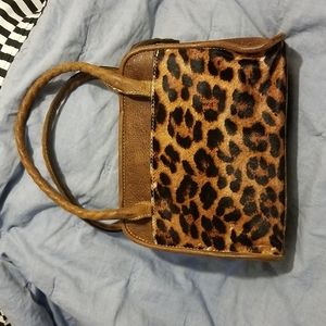 Patricia Nash Leopard Calf Hair Hand Bag